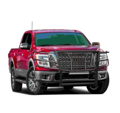 Black Horse Off Road - RUGGED Heavy Duty Grille Guard With 20" Double Row LED Light-Black-2017-2024 Nissan Titan|Black Horse Off Road - Image 2