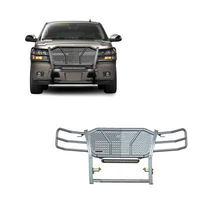 RUGGED Heavy Duty Grille Guard With Single Row LED Light-Black-Tahoe/Suburban 1500/Avalanche|Black Horse Off Road