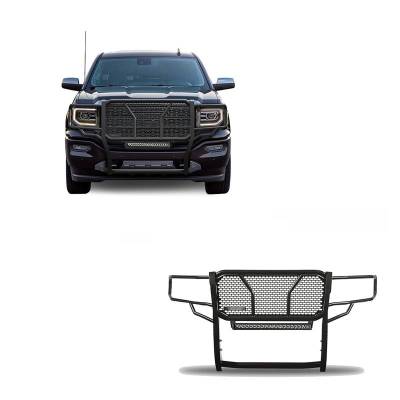 RUGGED Heavy Duty Grille Guard With Single Row LED Light-Black-Sierra 1500/Sierra 1500 Limited|Black Horse Off Road