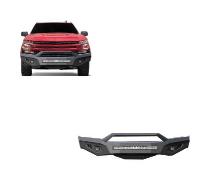 ARMOUR II Heavy Duty Front Bumper Kit-Matte Black-2019-2021 Chevrolet Silverado 1500|Black Horse Off Road