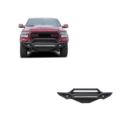 ARMOUR II Heavy Duty Front Bumper Kit-Matte Black-2013-2018 Ram 1500/2019-2024 Ram 1500 Classic|Black Horse Off Road