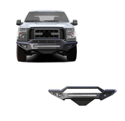 ARMOUR II Heavy Duty Front Bumper Kit-Matte Black-2015-2017 Ford F-150|Black Horse Off Road