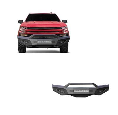 ARMOUR II Heavy Duty Front Bumper Kit-Matte Black-2019-2021 Chevrolet Silverado 1500|Black Horse Off Road