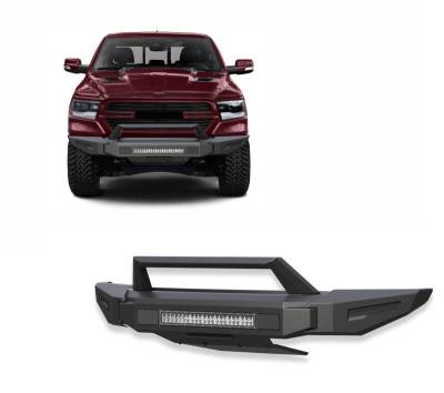 ARMOUR II Heavy Duty Modular Front Bumper Kit-Matte Black-2019-2024 Ram 1500|Black Horse Off Road