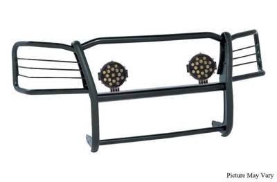 Black Horse Off Road - Grille Guard With Set of 7.0" Black Trim Rings LED Flood Lights-Black-2005-2015 Toyota Tacoma|Black Horse Off Road - Image 3