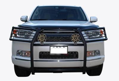 Black Horse Off Road - Grille Guard With Set of 7.0" Black Trim Rings LED Flood Lights-Black-2010-2024 Toyota 4Runner|Black Horse Off Road - Image 6