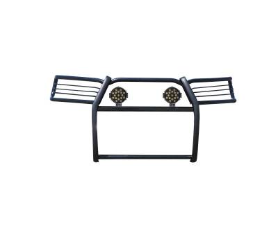 Black Horse Off Road - Grille Guard With Set of 7.0" Black Trim Rings LED Flood Lights-Black-2010-2024 Toyota 4Runner|Black Horse Off Road - Image 7