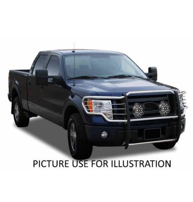 Black Horse Off Road - Grille Guard With Set of 7.0" Black Trim Rings LED Flood Lights-Stainless Steel-2015-2024 Ford F-150|Black Horse Off Road - Image 11