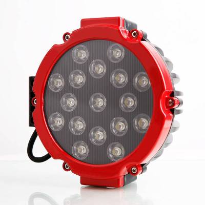 Black Horse Off Road - Grille Guard With Set of 7.0" Red Trim Rings LED Flood Lights-Black-2006-2018 Toyota RAV4|Black Horse Off Road - Image 9