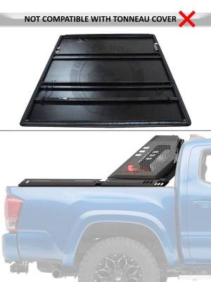 Black Horse Off Road - VIGOR Roll Bar With 2 pairs of 7.0" Black Trim Rings LED Flood Lights-Black-Silverado 1500/Sierra 1500/Ram 1500/F-150/Tundra|Black Horse Off Road - Image 5