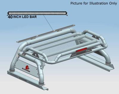 Black Horse Off Road - ATLAS Roll Bar Ladder Rack With 40&quot; LED Light Bar-Black-2019-2024 Ford Ranger|Black Horse Off Road - Image 8