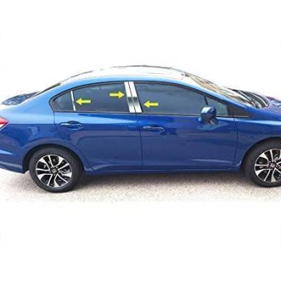 Black Horse Off Road - Pillar Post Trims-Chrome-2012-2016 Honda Civic|Black Horse Off Road - Image 4