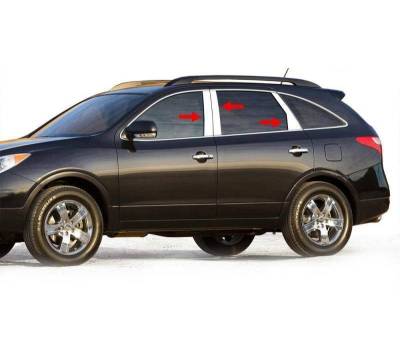 Pillar Post Trims-Chrome-2007-2012 Hyundai Veracruz|Black Horse Off Road