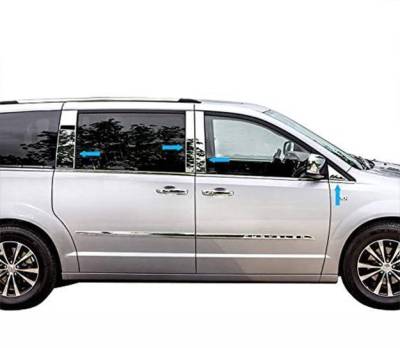 Black Horse Off Road - Pillar Post Trims-Chrome-2008-2016 Chrysler Town & Country/2008-2016 Dodge Grand Caravan/2009-2014 Volkswagen Routan|Black Horse Off Road - Image 4