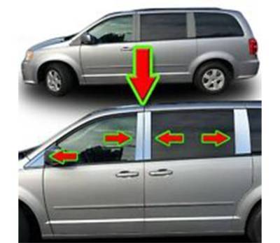 Black Horse Off Road - Pillar Post Trims-Chrome-2008-2016 Chrysler Town & Country/2008-2016 Dodge Grand Caravan/2009-2014 Volkswagen Routan|Black Horse Off Road - Image 2