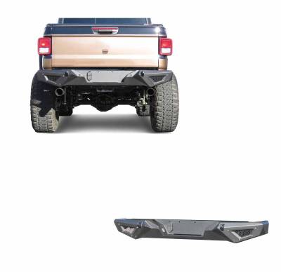 ARMOUR Heavy Duty Rear Bumper-Matte Black-2020-2024 Jeep Gladiator|Black Horse Off Road