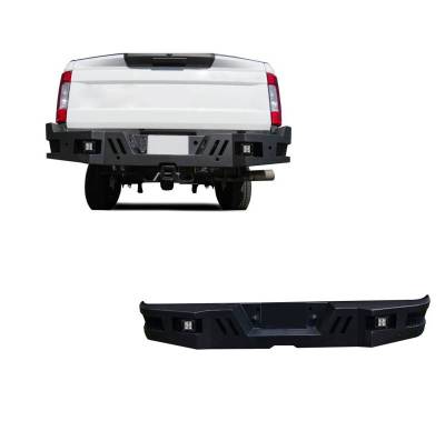 ARMOUR Super Heavy Duty Rear Bumper-Matte Black-2017-2024 Ford F-250 Super Duty/2017-2024 Ford F-350 Super Duty|Black Horse Off Road