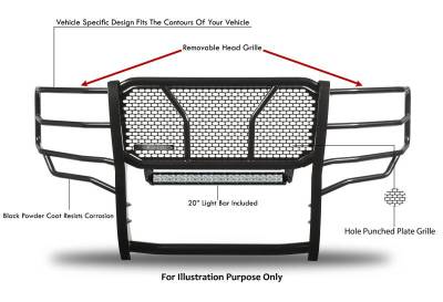 Black Horse Off Road - RUGGED HD Grille Guard Kit-Black-2021-2024 Ford F-150|Black Horse Off Road - Image 12