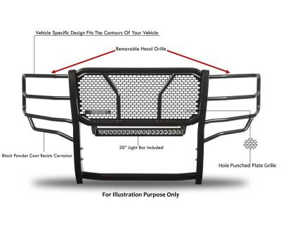 Black Horse Off Road - RUGGED HD Grille Guard Kit-Black-2021-2024 Ford F-150|Black Horse Off Road - Image 16