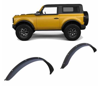 Front & Rear Fender Flares-Black-2021-2024 Ford Bronco|Black Horse Off Road