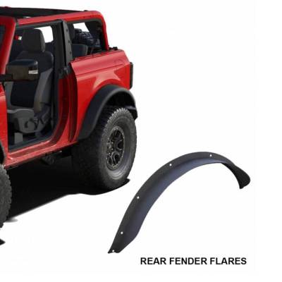 Fender Flares-Black-2021-2024 Ford Bronco|Black Horse Off Road