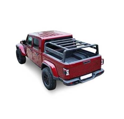 Black Horse Off Road - TRAVELER OVERLAND UTILITY Bed Rack -Black-800 Lbs Capacity-2020-2024 Jeep Gladiator|Black Horse Off Road - Image 8