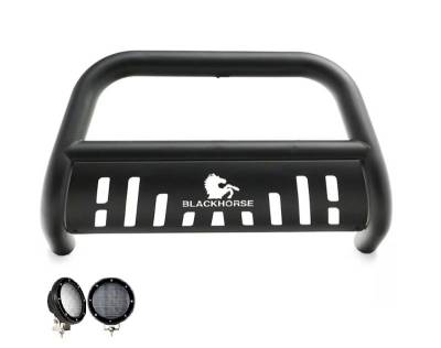 Black Horse Off Road - Bull Bar With Set of 5.3".Black Trim Rings LED Flood Lights-Black-2015-2025 Ford Transit-150|Black Horse Off Road - Image 8