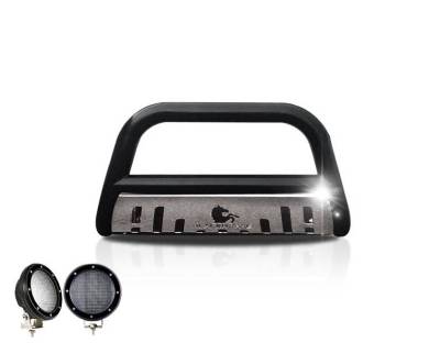 Black Horse Off Road - Bull Bar With Set of 5.3".Black Trim Rings LED Flood Lights-Black-2013-2016 Hyundai Santa Fe/2014-2015 Kia Sorento|Black Horse Off Road - Image 2