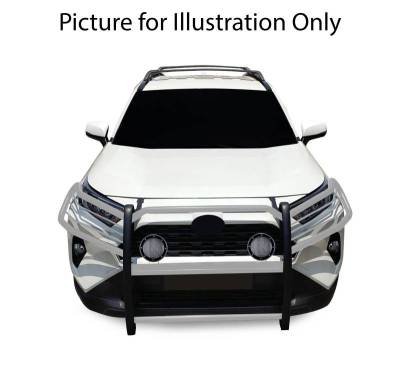 Black Horse Off Road - Grille Guard With Set of 5.3".Black Trim Rings LED Flood Lights-Stainless Steel-2019-2024 Toyota RAV4|Black Horse Off Road - Image 13