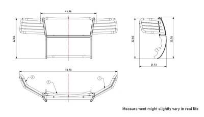 Black Horse Off Road - Grille Guard With Set of 5.3".Black Trim Rings LED Flood Lights-Black-Avalanche/Suburban 1500/Tahoe|Black Horse Off Road - Image 24