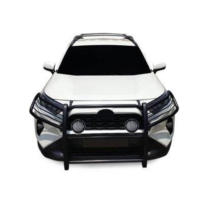 Black Horse Off Road - Grille Guard With Set of 5.3".Black Trim Rings LED Flood Lights-Black-2019-2024 Toyota RAV4|Black Horse Off Road - Image 4