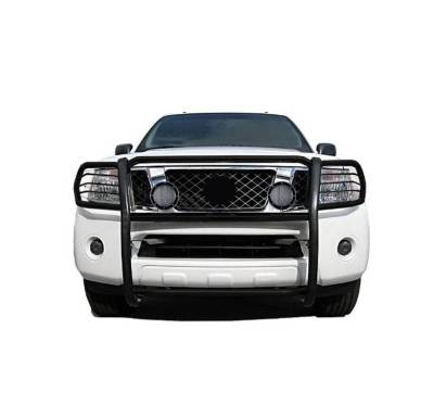 Black Horse Off Road - Grille Guard With Set of 5.3".Black Trim Rings LED Flood Lights-Black-2005-2015 Nissan Xterra|Black Horse Off Road - Image 13