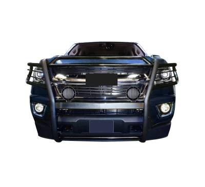 Black Horse Off Road - Grille Guard With Set of 5.3".Black Trim Rings LED Flood Lights-Black-Colorado/Canyon|Black Horse Off Road - Image 2