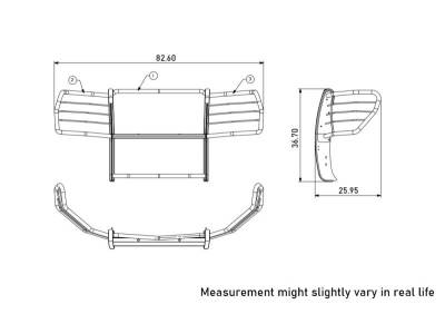 Black Horse Off Road - Grille Guard With Set of 5.3".Black Trim Rings LED Flood Lights-Black-Silverado 1500/Silverado 1500 LTD |Black Horse Off Road - Image 6
