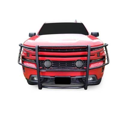 Black Horse Off Road - Grille Guard With Set of 5.3".Black Trim Rings LED Flood Lights-Black-Silverado 1500/Silverado 1500 LTD |Black Horse Off Road - Image 3