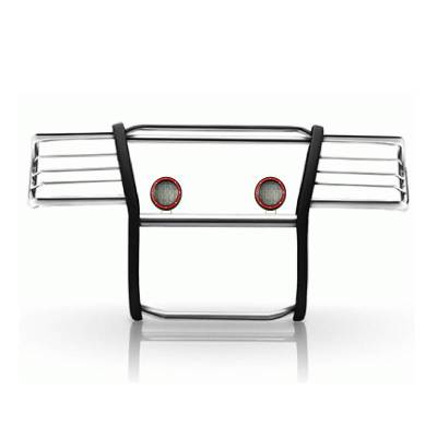 Black Horse Off Road - Grille Guard With Set of 5.3" Red Trim Rings LED Flood Lights-Stainless Steel-Silverado 1500/Suburban 1500/Tahoe/Yukon/Yukon XL 1500|Black Horse Off Road - Image 2
