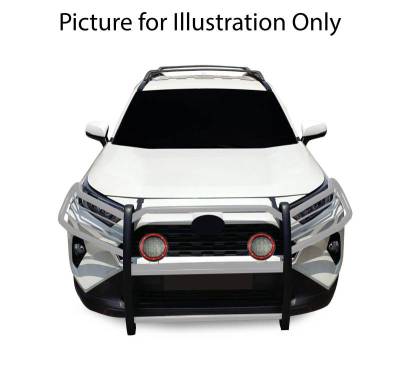 Black Horse Off Road - Grille Guard With Set of 5.3" Red Trim Rings LED Flood Lights-Stainless Steel-2019-2024 Toyota RAV4|Black Horse Off Road - Image 13