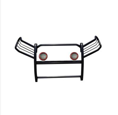 Black Horse Off Road - Grille Guard With Set of 5.3" Red Trim Rings LED Flood Lights-Black-2019-2024 Toyota RAV4|Black Horse Off Road - Image 4