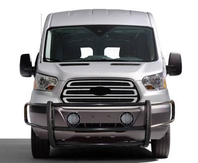 Black Horse Off Road - SPARTAN Grille Guard With Set of 5.3" Black Trim Rings LED Flood Lights-Black-2020-2025 Ford Transit-350 HD 2WD Full Size-Ford Transit-350 2WD Full Size-Ford Transit-250 2WD Full Size-Ford Transit-150 2WD Full Size|Black Horse Off Road - Image 4