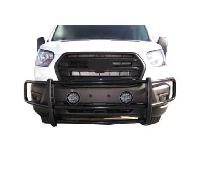 Black Horse Off Road - SPARTAN Grille Guard With Set of 5.3" Black Trim Rings LED Flood Lights-Black-2020-2025 Ford Transit-350 HD 2WD Full Size-Ford Transit-350 2WD Full Size-Ford Transit-250 2WD Full Size-Ford Transit-150 2WD Full Size|Black Horse Off Road - Image 8