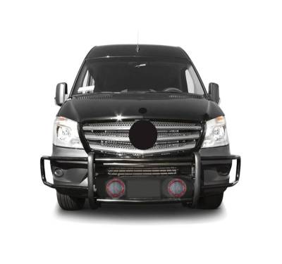 Black Horse Off Road - SPARTAN Grille Guard With Set of 5.3" Red Trim Rings LED Flood Lights-Black-Dodge,Mercedes and Freightliner Sprinter|Black Horse Off Road - Image 8