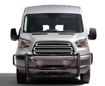 Black Horse Off Road - SPARTAN Grille Guard With Set of 5.3" Red Trim Rings LED Flood Lights-Black-2020-2025 Ford Transit-350 HD 2WD Full Size-Ford Transit-350 2WD Full Size-Ford Transit-250 2WD Full Size-Ford Transit-150 2WD Full Size|Black Horse Off Road - Image 7