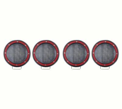 Black Horse Off Road - ARMOUR II Roll Bar Ladder Rack W/Basket With 2 Sets of 5.3&quot; Red Trim Rings LED Flood Lights-Black-2005-2024 Toyota Tacoma|Black Horse Off Road - Image 12