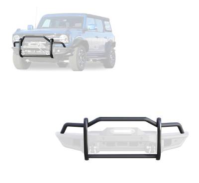 TUBULAR Grille Guard HD-Matte Black-2021-2024 Ford Bronco|Black Horse Off Road