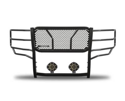 Black Horse Off Road - RUGGED Heavy Duty Grille Guard With Set of 7.0" Black Trim Rings LED Flood Lights-Black-2021-2024 Ford F-150|Black Horse Off Road - Image 10