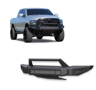 ARMOUR II Heavy Duty Modular Front Bumper-Matte Black-2013-2018 Ram 1500/2019-2022 Ram 1500 Classic|Black Horse Off Road