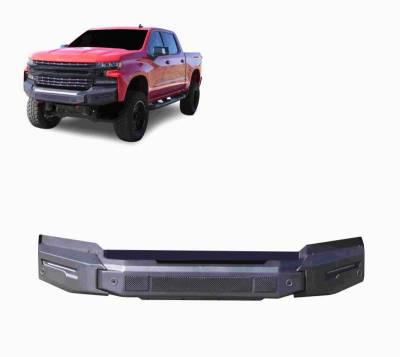 ARMOUR II Heavy Duty Modular Front Bumper-Bumper Only-Matte Black-2019-2021 Chevrolet Silverado 1500|Black Horse Off Road