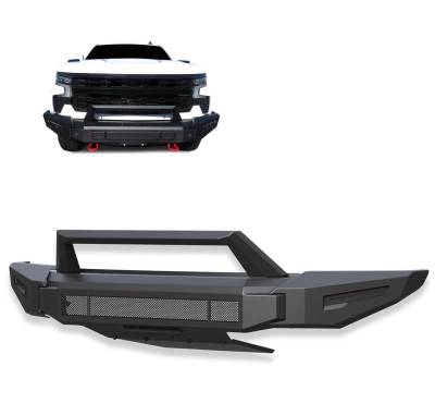 ARMOUR II Heavy Duty Modular Front Bumper-Matte Black-2022-2024 Chevrolet Silverado 1500|Black Horse Off Road