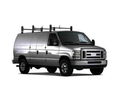 Black Horse Off Road - Black Horse off road three Bars Ladder Rack Black Steel Roof Ladder Rack adjustable utility Cross Bar Ladder Rack with Stoppers Fit 2003-2025 Chevy Express/GMC Savana|1999-2014 Ford Econoline - 600 LBS weight Capacity |Black Horse Off Road - Image 6