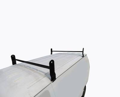 Black Horse Off Road - Black Horse off road Two Bars Ladder Rack Black Steel Roof Ladder Rack adjustable utility Cross Bar Ladder Rack with Stoppers Fit 2003-2025 Chevy Express/GMC Savana|1999-2014 Ford Econoline - 600 LBS weight Capacity| Black Horse Off Road - Image 4